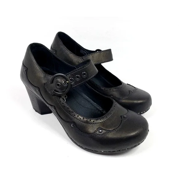 Dansko Nevin Womens Size EU 40 US 9.5-10 Black Leather Mary Jane Steampunk Shoes - Picture 1 of 12
